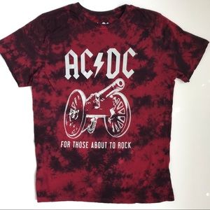 ACDC AC/DC Tie Dye For Those About To Rock Graphic Tee Men’s Unisex M
